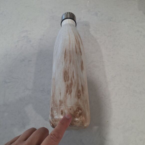 Arbonne Stainless Steel Water Bottle with Cap – 28 oz Woodgrain Marble Design - Picture 2 of 6